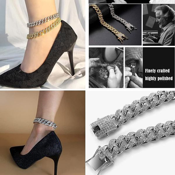 charm bracelets sparkle rhinestone anklet bracelet for women 2021 fashion silver color chunky shining crystal luxury jewelry 21901, Golden;silver
charm bracelets sparkle rhinestone anklet bracelet for women 2021 fashion silver color chunky shining crystal luxury jewelry 21901, Golden;silver