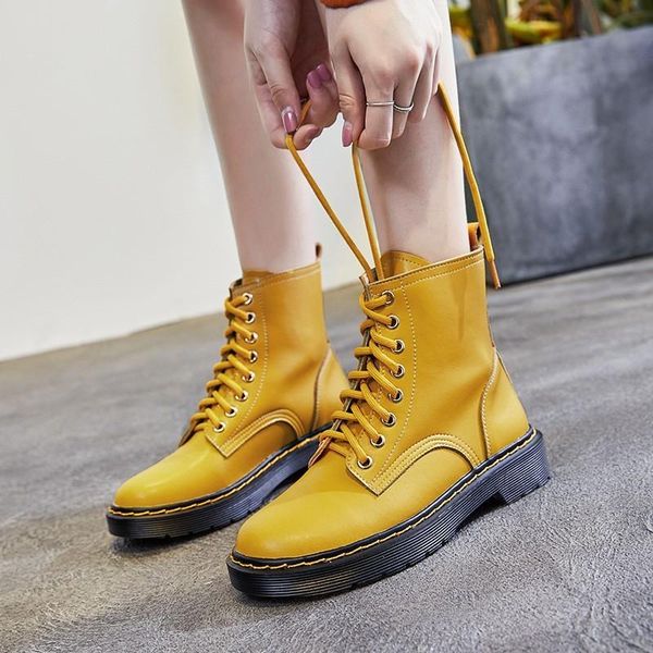 boots fashion women solid color lace up leather ankle preppy student girls casual high flats shoes woman biker, Black
boots fashion women solid color lace up leather ankle preppy student girls casual high flats shoes woman biker, Black