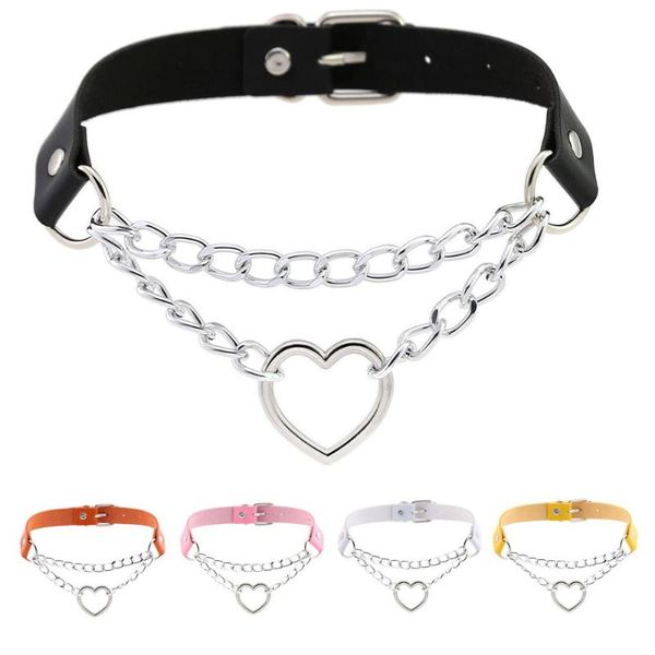 chains 1pc fashion necklace women pu leather heart pendant gothic punk style chain cosplay accessories gifts, Silver
chains 1pc fashion necklace women pu leather heart pendant gothic punk style chain cosplay accessories gifts, Silver