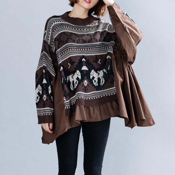 johnature 2021 korean knitting bating loose women sweaters autumn winter casual irregular animal print female women's, White;black
johnature 2021 korean knitting bating loose women sweaters autumn winter casual irregular animal print female women's, White;black
