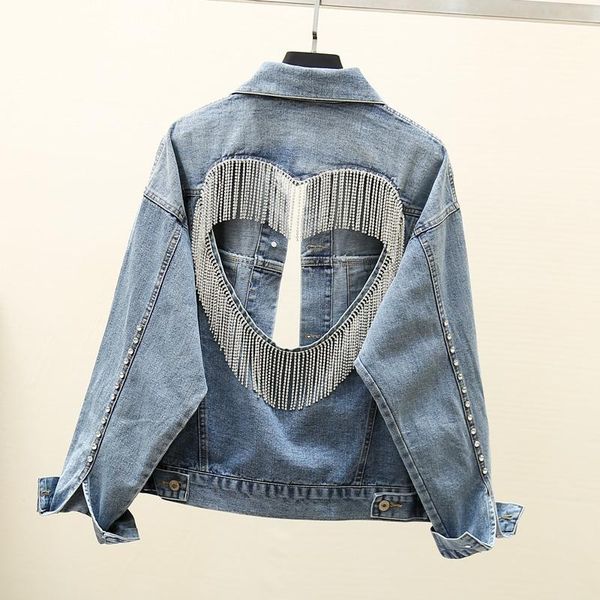 autumn women loose diamonds pockets street trendy coat heart-shaped tassels student denim jacket girls women's jackets, Black;brown
autumn women loose diamonds pockets street trendy coat heart-shaped tassels student denim jacket girls women's jackets, Black;brown