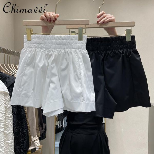 women's shorts fashionable elastic waist women 2021 summer all-match casual high wide leg pants simple temperament short, White;black
women's shorts fashionable elastic waist women 2021 summer all-match casual high wide leg pants simple temperament short, White;black