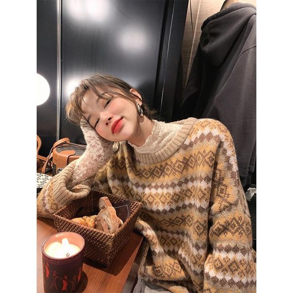 women's sweaters 2021 fashion temperament round neck printed knitted sweater women casual autumn and winter ladies pullover long sleeve, White;black
women's sweaters 2021 fashion temperament round neck printed knitted sweater women casual autumn and winter ladies pullover long sleeve, White;black
