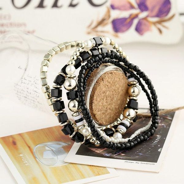 charm bracelets bxw 2021 jewelry wholesale black beads bracelet women bohemian style multi layered for party gift, Golden;silver
charm bracelets bxw 2021 jewelry wholesale black beads bracelet women bohemian style multi layered for party gift, Golden;silver