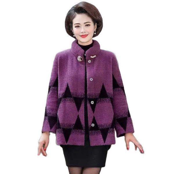 women's wool & blends imitate mink fleece ladies jacket mothers autumn winter female outerwear stand-up collar single breasted woolen w, Black
women's wool & blends imitate mink fleece ladies jacket mothers autumn winter female outerwear stand-up collar single breasted woolen w, Black