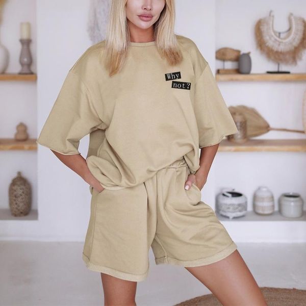 women's tracksuits khaki sets suit sportswear women t-shirt shorts female casual short pants suits 2021 summer, Gray
women's tracksuits khaki sets suit sportswear women t-shirt shorts female casual short pants suits 2021 summer, Gray