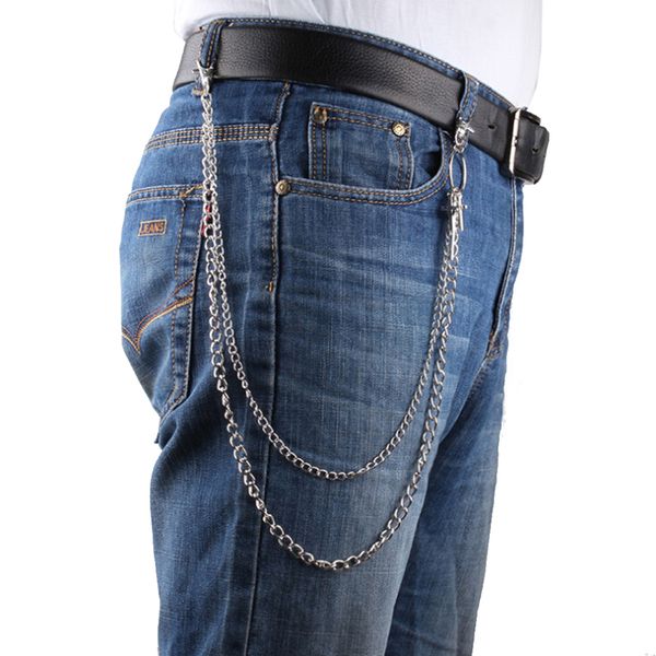 long double layer cross waist chain punk hip hop rock pants chain metal keychains personality men women bag trinket pendant, Silver
long double layer cross waist chain punk hip hop rock pants chain metal keychains personality men women bag trinket pendant, Silver