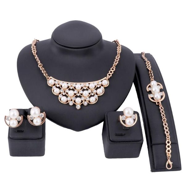 wedding jewelry sets pearl crystal african beads collar pendant necklace bracelet earrings rings gold color bridal accessories, Slivery;golden
wedding jewelry sets pearl crystal african beads collar pendant necklace bracelet earrings rings gold color bridal accessories, Slivery;golden