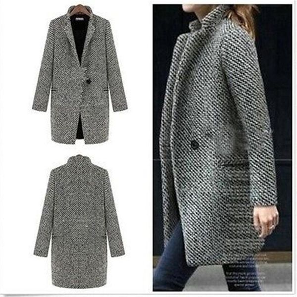 women's wool & blends autumn winter women solid color slim fits cardigan warm thicken woolen midi coat long, Black
women's wool & blends autumn winter women solid color slim fits cardigan warm thicken woolen midi coat long, Black