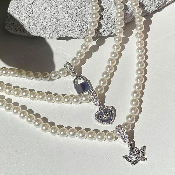 chokers flatfoosie vintage baroque pearl choker metal heart angel crystal pendant clavicle chain necklace for women gothic punk jewelry, Golden;silver
chokers flatfoosie vintage baroque pearl choker metal heart angel crystal pendant clavicle chain necklace for women gothic punk jewelry, Golden;silver
