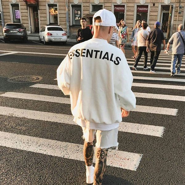 feel of god essentials double line fog crew neck sweater reflective letter embroidery couple pullover, Black
feel of god essentials double line fog crew neck sweater reflective letter embroidery couple pullover, Black
