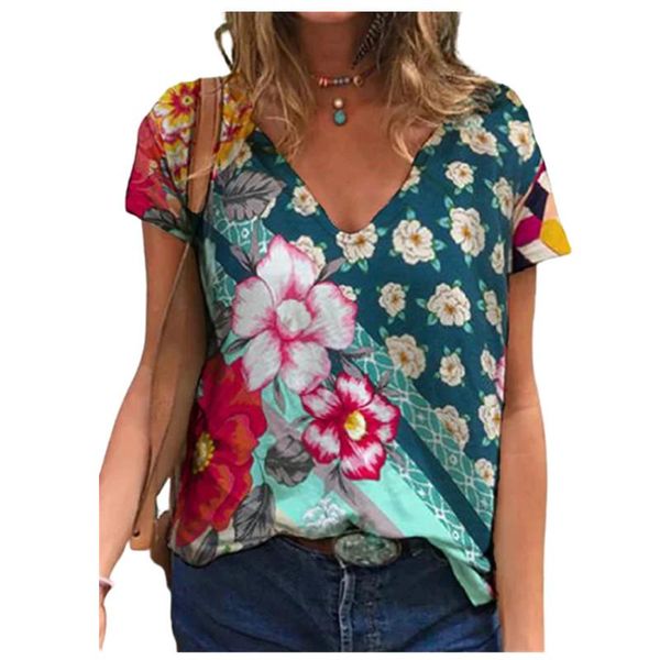women's t-shirt casual women summer t shirt 2021 fashion contrast color floral print ladies loose 3xl plus size short sleeve streetwea, White
women's t-shirt casual women summer t shirt 2021 fashion contrast color floral print ladies loose 3xl plus size short sleeve streetwea, White