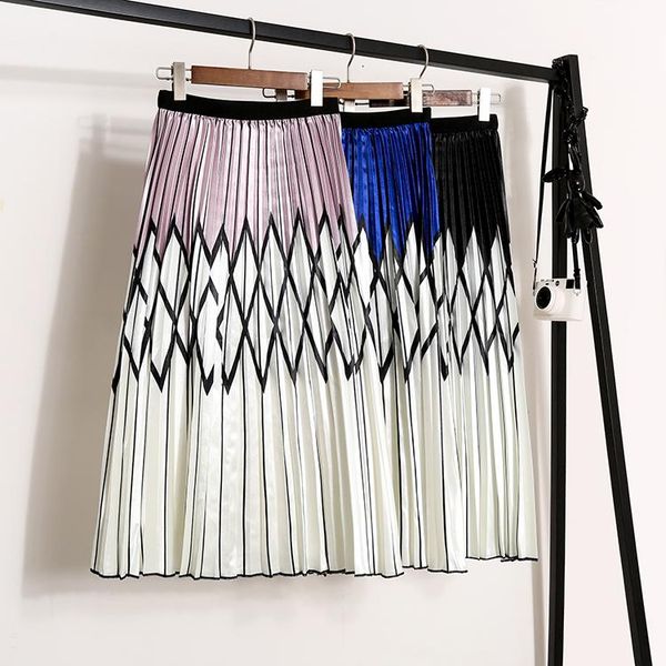 skirts fashion pleated skirt summer vintage hit color striped all-match women's stretch elastic waist elegant loose long, Black
skirts fashion pleated skirt summer vintage hit color striped all-match women's stretch elastic waist elegant loose long, Black