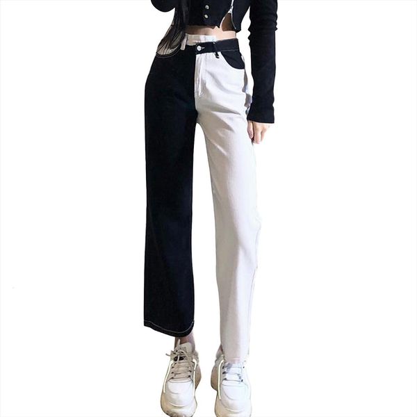 black white skinny pencil patchwork women jeans casual long trousers vintage denim pants capris y2k pocket, Blue
black white skinny pencil patchwork women jeans casual long trousers vintage denim pants capris y2k pocket, Blue