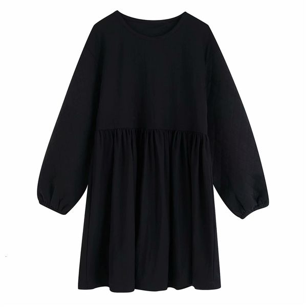 women's t-shirt streetwear women solid black puff sleeve dresses fashion ladies o-neck loose dress elegant female chic sweet vesti, White
women's t-shirt streetwear women solid black puff sleeve dresses fashion ladies o-neck loose dress elegant female chic sweet vesti, White