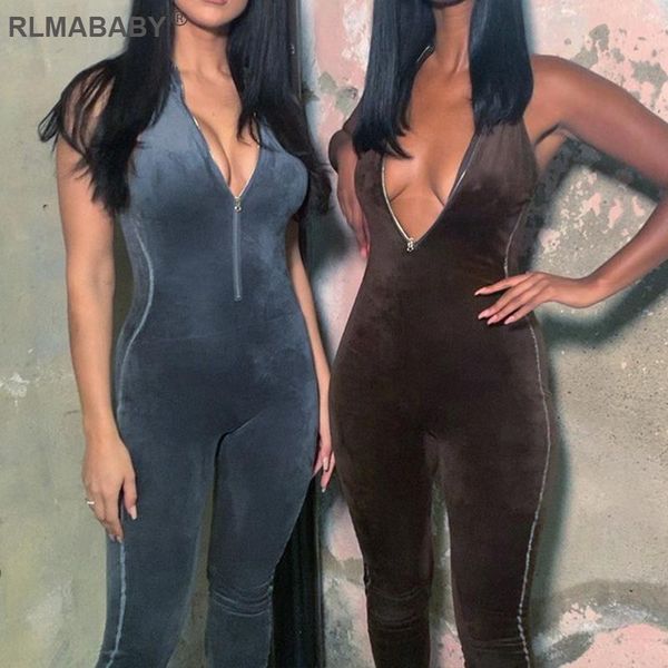 women's jumpsuits & rompers rlmababy slim zipper velvet long jumpsuit v neck sleeve bodycon overalls autumn winter sportwear female, Black;white
women's jumpsuits & rompers rlmababy slim zipper velvet long jumpsuit v neck sleeve bodycon overalls autumn winter sportwear female, Black;white