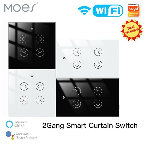 smart home control moes tuya life wifi 2 gang double curtain blind switch for roller shutter electric motor with google alexa voice
smart home control moes tuya life wifi 2 gang double curtain blind switch for roller shutter electric motor with google alexa voice