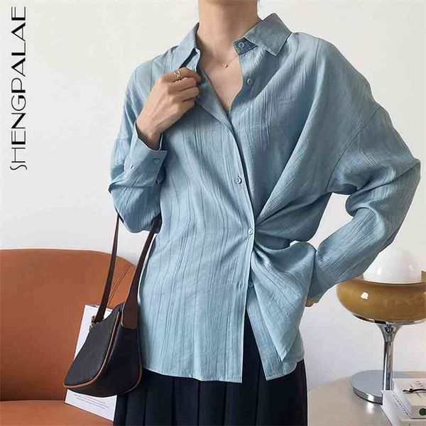 irregular fold blouse women's spring lapel large size single breasted long sleeve shirt female 5c130 210427, White
irregular fold blouse women's spring lapel large size single breasted long sleeve shirt female 5c130 210427, White