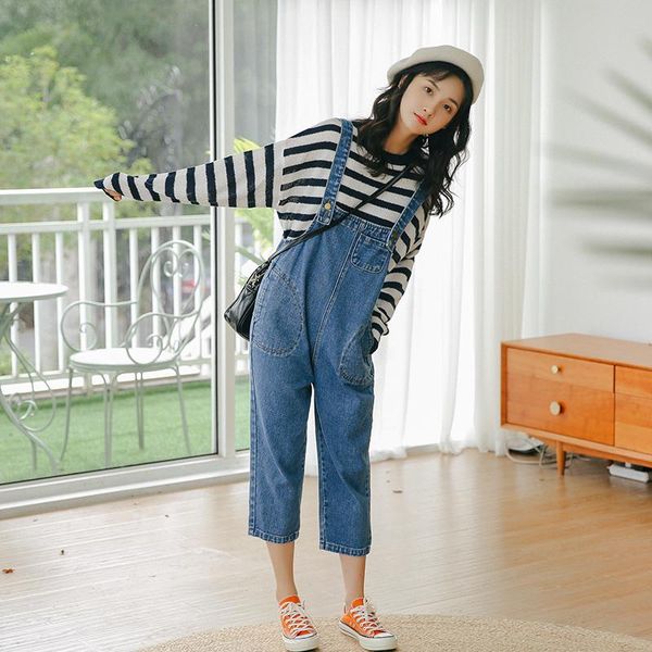 women's jeans 2021 overall female soft lovely age reduction loose ins students in the autumn denim jumpsuit, Blue
women's jeans 2021 overall female soft lovely age reduction loose ins students in the autumn denim jumpsuit, Blue