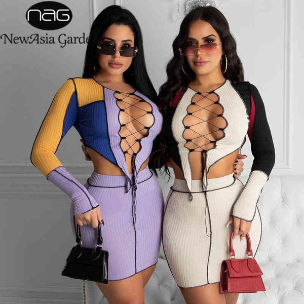 newasia skirt and set cut out tie up crop color blocking patchwork bodycon skirt knitted two piece women sets chic suit 210413, White
newasia skirt and set cut out tie up crop color blocking patchwork bodycon skirt knitted two piece women sets chic suit 210413, White