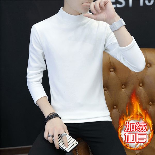 mens sweater t-shirt men's winter half high collar sweater long sleeve solid color plush thickened warm bottom shirt, Black
mens sweater t-shirt men's winter half high collar sweater long sleeve solid color plush thickened warm bottom shirt, Black