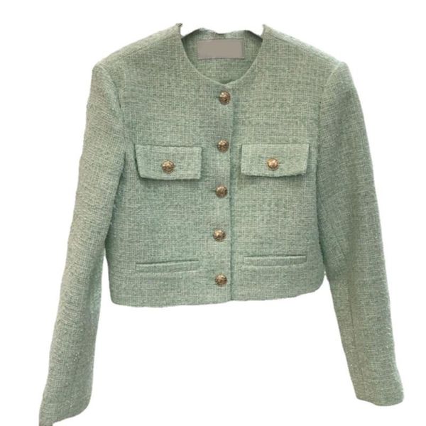 women's jackets fashion o-neck long-sleeved tweed wool short coat 2021 autumn korean casacos coats and women, Black;brown
women's jackets fashion o-neck long-sleeved tweed wool short coat 2021 autumn korean casacos coats and women, Black;brown