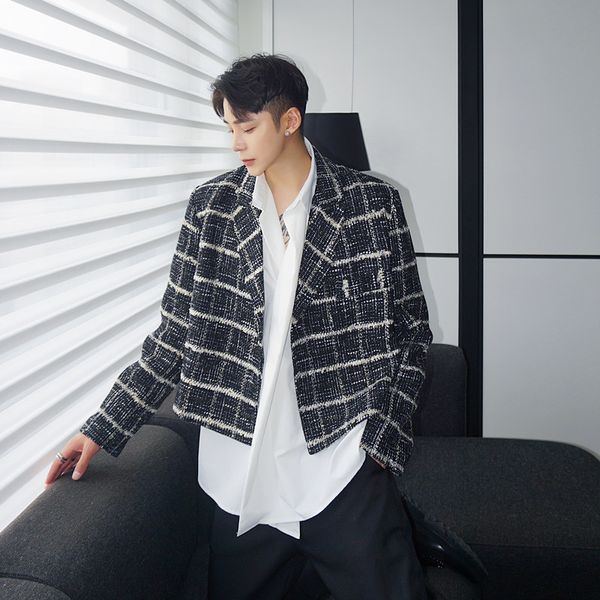 men's suits & blazers men vintage casual short design jacket male japan korea streetwear coat overcoat stage clothing j29s, White;black
men's suits & blazers men vintage casual short design jacket male japan korea streetwear coat overcoat stage clothing j29s, White;black