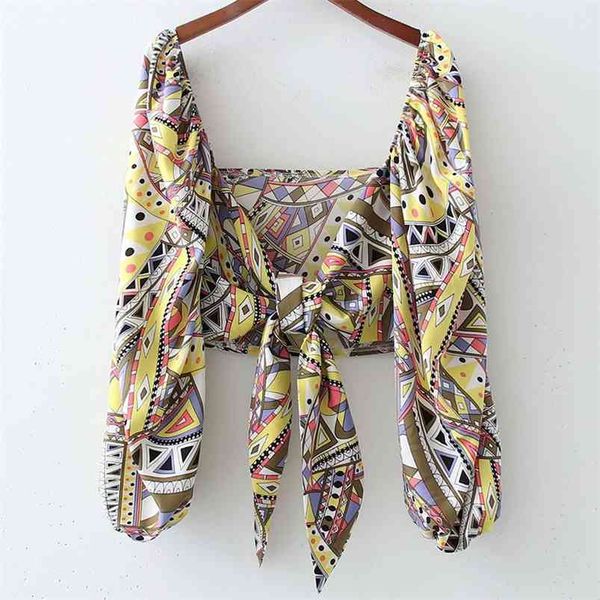 summer women vintage blouses shirts long sleeve geometry print bow tie female fashion short clothes blusas 210513, White
summer women vintage blouses shirts long sleeve geometry print bow tie female fashion short clothes blusas 210513, White