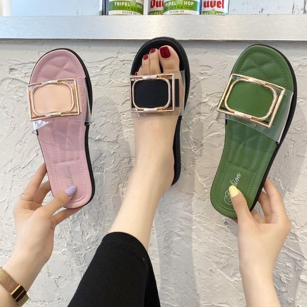 slippers women wear net red fashion square buckle women's sandals and summer vacation beach flat, Black
slippers women wear net red fashion square buckle women's sandals and summer vacation beach flat, Black