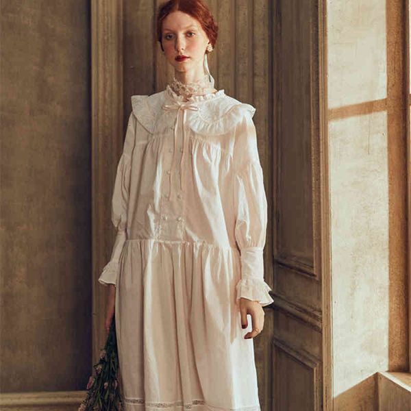 women's sleepwear lady spring summer night elegant cotton princess women nightgown long sleeve european medieval retro style dres, Black;red
women's sleepwear lady spring summer night elegant cotton princess women nightgown long sleeve european medieval retro style dres, Black;red
