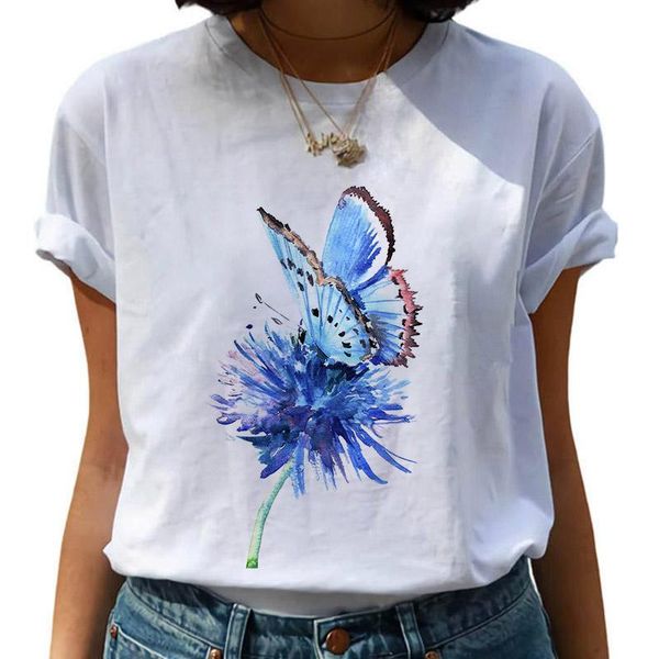 women's t-shirt summer blue butterfly print women harajuku ulzzang white short sleeve female
women's t-shirt summer blue butterfly print women harajuku ulzzang white short sleeve female
