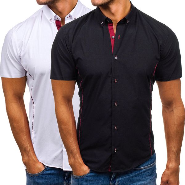 men's fashion shirts 2021 slim personality eing sleeve 3326, White;black