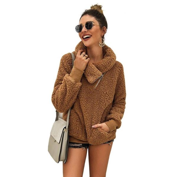 women's hoodies & sweatshirts winter elegant faux fur women 2021 fall warm soft zipper plush thick casual outerwear, Black
women's hoodies & sweatshirts winter elegant faux fur women 2021 fall warm soft zipper plush thick casual outerwear, Black