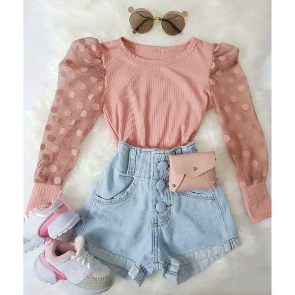 clothing sets fashion children girls kids polka dot puff sleeve shirts +denim shorts 2pcs outfits spring fall 1-6y, White
clothing sets fashion children girls kids polka dot puff sleeve shirts +denim shorts 2pcs outfits spring fall 1-6y, White