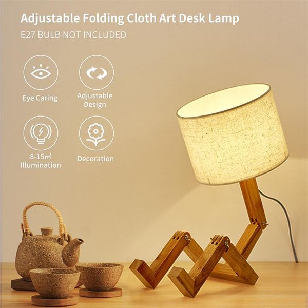 table lamps est robot wooden lamp adjustable folding shape e27 base desk for living room bedroom bedside office (no bulb)
table lamps est robot wooden lamp adjustable folding shape e27 base desk for living room bedroom bedside office (no bulb)