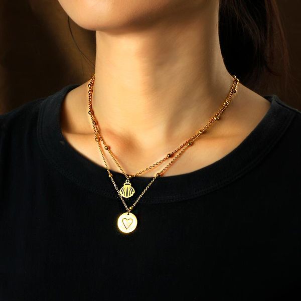 baoyan cute pendant necklace gold plating round heart girl shell skull charm ball chain stainless steel gift for women necklaces, Silver
baoyan cute pendant necklace gold plating round heart girl shell skull charm ball chain stainless steel gift for women necklaces, Silver