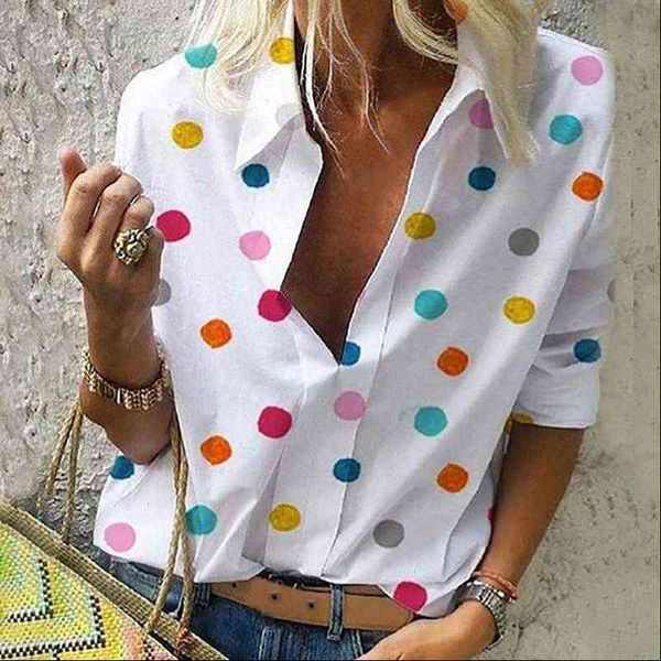 dot print women shirt turn down collar blusas long sleeve streetwear woman plus size 5xl autumn, White
dot print women shirt turn down collar blusas long sleeve streetwear woman plus size 5xl autumn, White