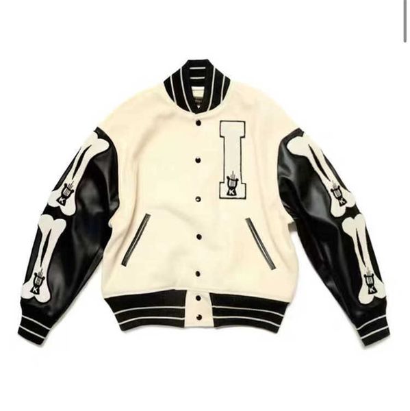 fashiondemon kapital jacket bone splicing leather sleeve street men's and women's wool baseball jacket vibe wind category, Black;brown
fashiondemon kapital jacket bone splicing leather sleeve street men's and women's wool baseball jacket vibe wind category, Black;brown