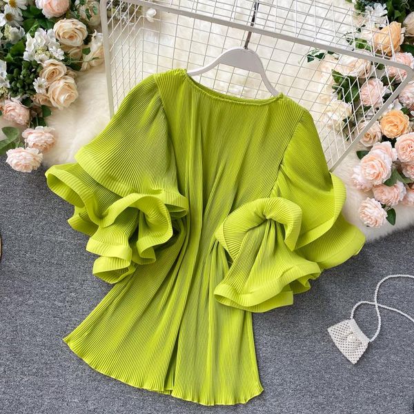 women's blouses & shirts women blouse fashion summer short trumpet sleeves loose western style pleated chiffon shirt female solid color, White
women's blouses & shirts women blouse fashion summer short trumpet sleeves loose western style pleated chiffon shirt female solid color, White