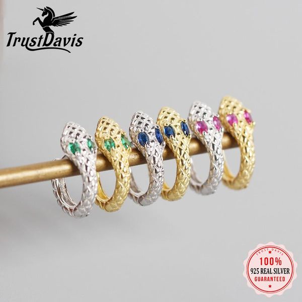 hoop & huggie trustdavis real 925 sterling silve fashion minimalist colour cz eye snake mini 8mm earrings for women party jewelry da2688, Golden;silver
hoop & huggie trustdavis real 925 sterling silve fashion minimalist colour cz eye snake mini 8mm earrings for women party jewelry da2688, Golden;silver