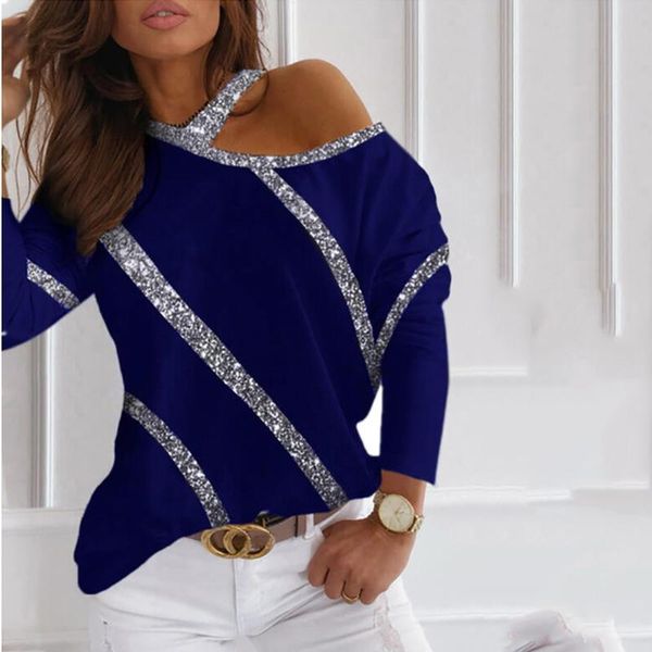 women's blouses & shirts sequin off shoulder blouse women elegant office lady long sleeves print skew collar tunic blusas, White
women's blouses & shirts sequin off shoulder blouse women elegant office lady long sleeves print skew collar tunic blusas, White