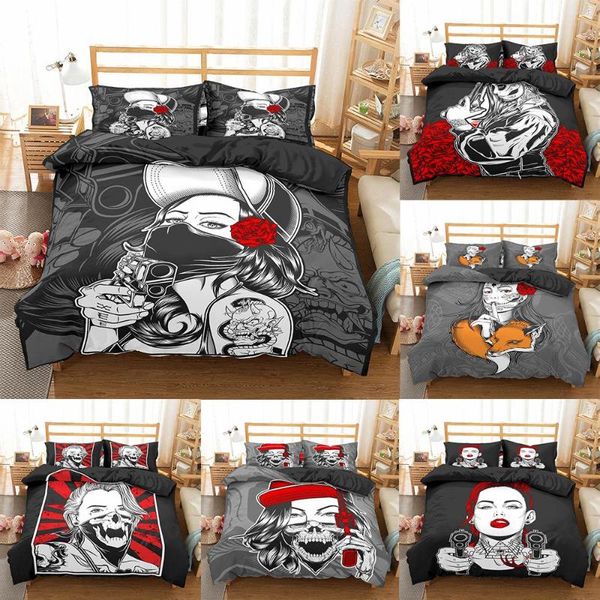beautiful woman bedding set the mafia holding gun duvet cover sets 2/3pcs luxury comforter bed home textile
beautiful woman bedding set the mafia holding gun duvet cover sets 2/3pcs luxury comforter bed home textile
