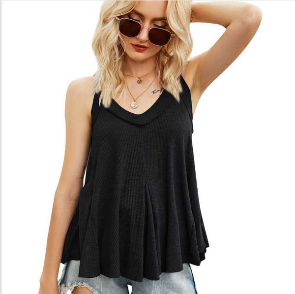 women's t-shirt style european and american summer v-neck vest hem irregular sleeveless cotton ladies halter shirttt-size, White
women's t-shirt style european and american summer v-neck vest hem irregular sleeveless cotton ladies halter shirttt-size, White