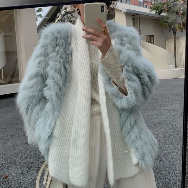 2021 new winter imported faux fox fur coat fashionable lapel ladies plush overcoat, Black
2021 new winter imported faux fox fur coat fashionable lapel ladies plush overcoat, Black