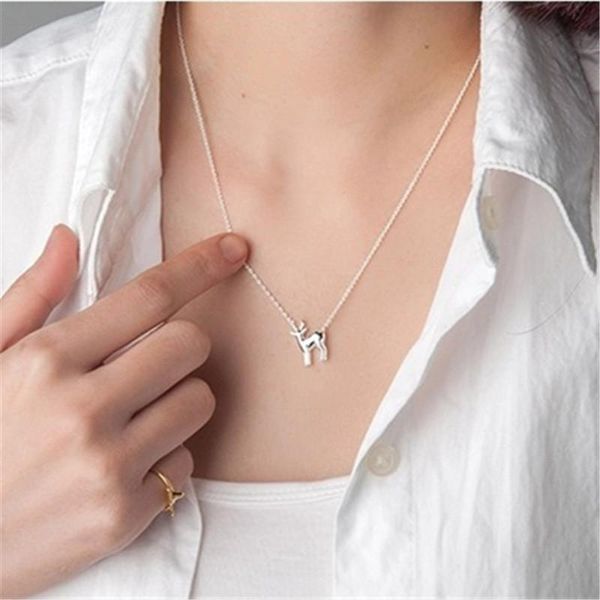 pendant necklaces european and american classic jewelry chain necklace female contracted for christmas reindeer clavicle, Silver
pendant necklaces european and american classic jewelry chain necklace female contracted for christmas reindeer clavicle, Silver