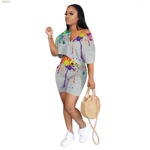 women's tracksuits fnoce summer style fashion casual loose inkjet printing sports and leisure two-piece suit, Gray
women's tracksuits fnoce summer style fashion casual loose inkjet printing sports and leisure two-piece suit, Gray