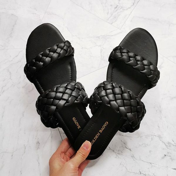 slippers woman summer flat outdoor slides shoes women solid leather weaving twist fashion modern slipper slip on shoe r8gg, Black
slippers woman summer flat outdoor slides shoes women solid leather weaving twist fashion modern slipper slip on shoe r8gg, Black