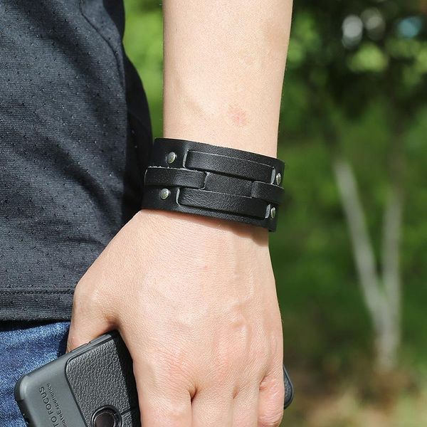 men's leather bracelet vintage black wide wrap wristband women handmade charms cuff bracelets tennis, Golden;silver
men's leather bracelet vintage black wide wrap wristband women handmade charms cuff bracelets tennis, Golden;silver