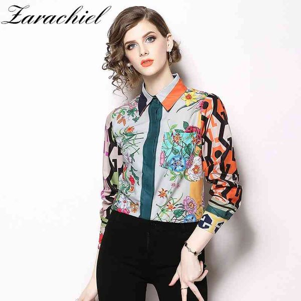 women runway flower print vintage printing blouses long sleeve shirt work casual chiffon blouse summer pocket blusa 210416, White
women runway flower print vintage printing blouses long sleeve shirt work casual chiffon blouse summer pocket blusa 210416, White
