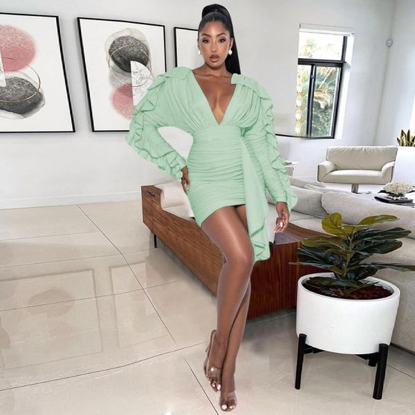 casual dresses light green cascading ruffles sheath women deep v neck long sleeve tight dress elegance body-shaping robe femme, Black;gray
casual dresses light green cascading ruffles sheath women deep v neck long sleeve tight dress elegance body-shaping robe femme, Black;gray